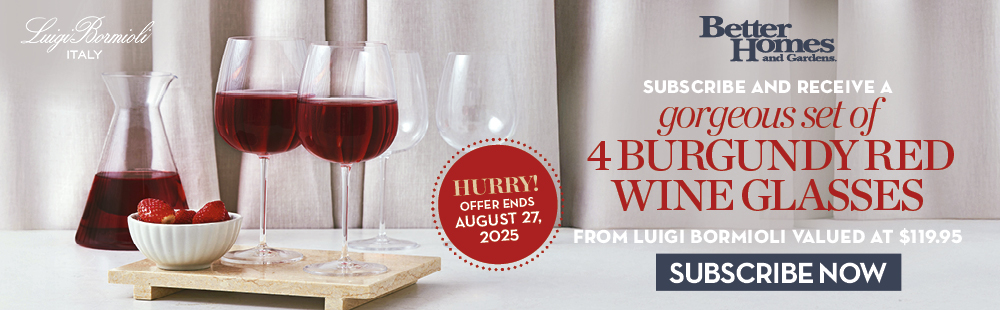 Subscribe and Receive a gorgeous set of 4 Burgundy red wine glasses