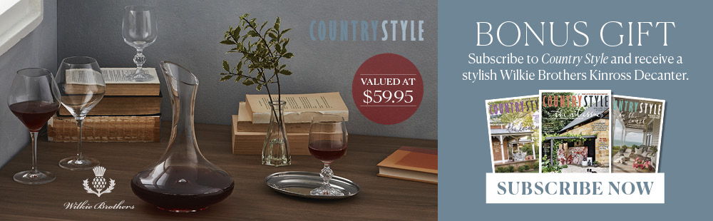 subscribe to Country Style & receive a stylish Wilkie Brothers Kinross Decanter