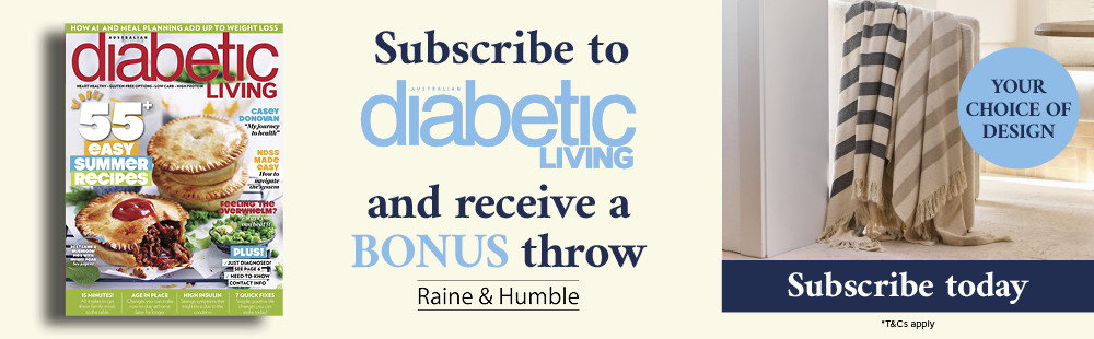 Subscribe to diabetic living and receive a bonus throw