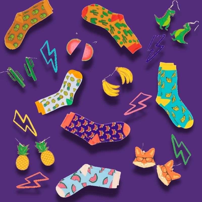 Sockgaim: The perfect gift – Earring & sock subscription